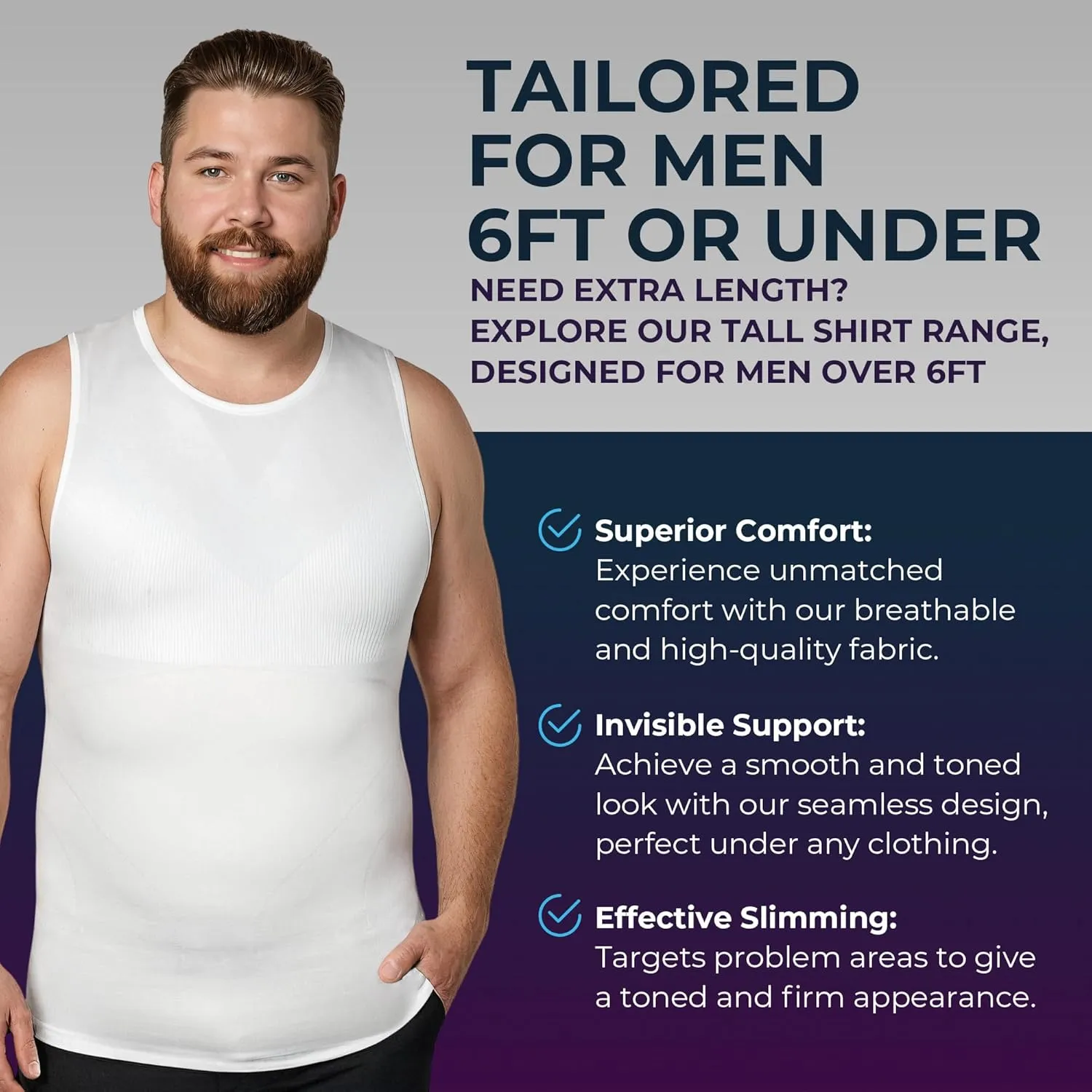 QORE LOGIQ Gynecomastia Compression Shirt Men - Premium Slimming Undershirt Compression Tank Top Mens Shapewear & Body Shaper