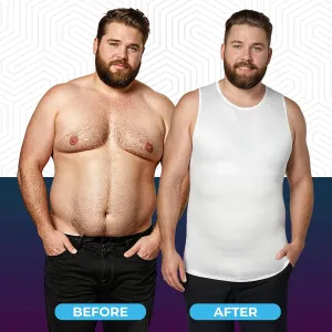 QORE LOGIQ Gynecomastia Compression Shirt Men - Premium Slimming Undershirt Compression Tank Top Mens Shapewear & Body Shaper