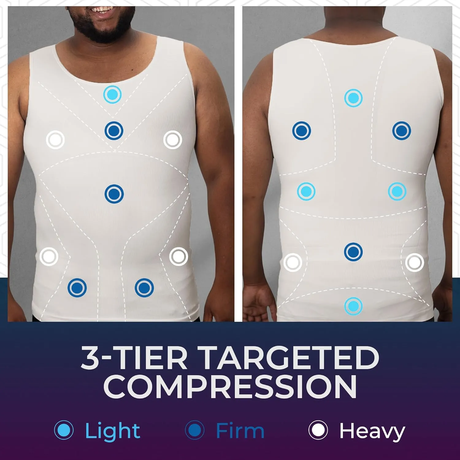 QORE LOGIQ Gynecomastia Compression Shirt Men - Premium Slimming Undershirt Compression Tank Top Mens Shapewear & Body Shaper