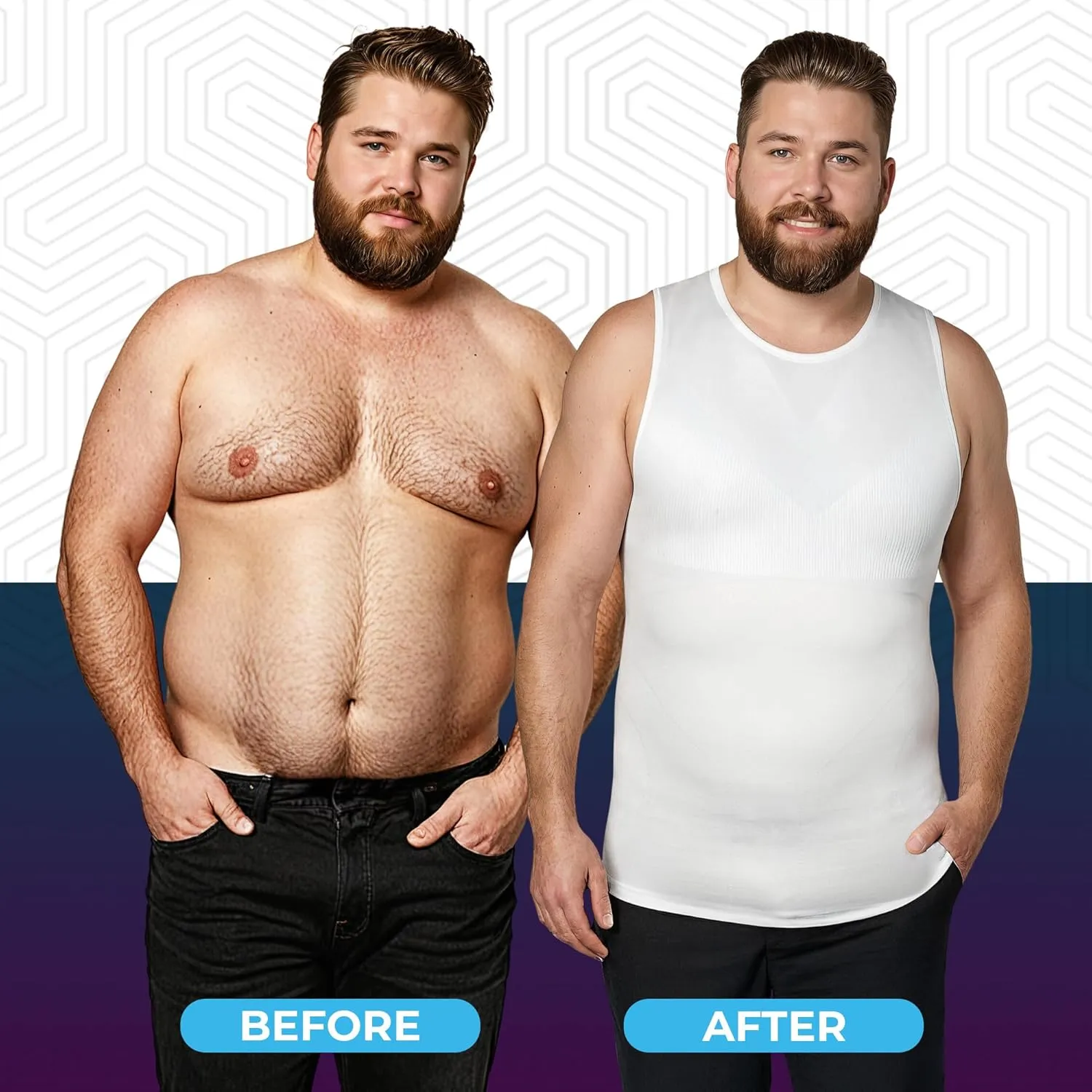 QORE LOGIQ Gynecomastia Compression Shirt Men - Premium Slimming Undershirt Compression Tank Top Mens Shapewear & Body Shaper
