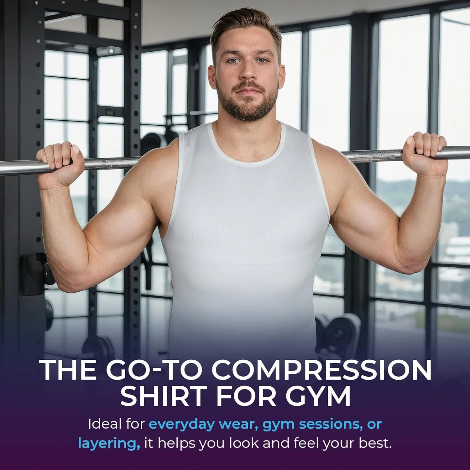 QORE LOGIQ Gynecomastia Compression Shirt Men - Premium Slimming Undershirt Compression Tank Top Mens Shapewear & Body Shaper