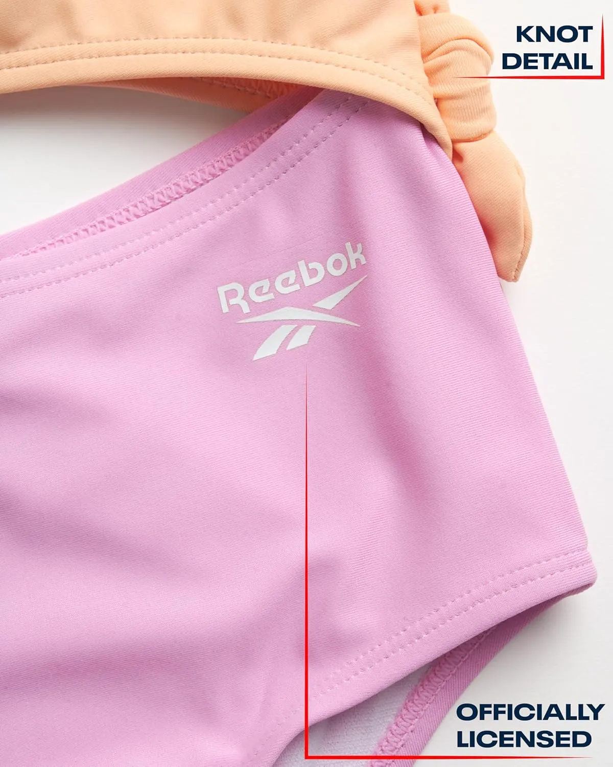 Reebok Girls' Bathing Suit Set - 3 Piece Quick Dry T-Shirt and Skirt with One Piece Cut Out Monokini Swimsuit - Swimwear Set