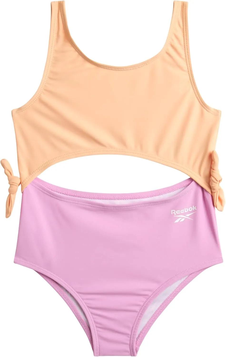 Reebok Girls' Bathing Suit Set - 3 Piece Quick Dry T-Shirt and Skirt with One Piece Cut Out Monokini Swimsuit - Swimwear Set