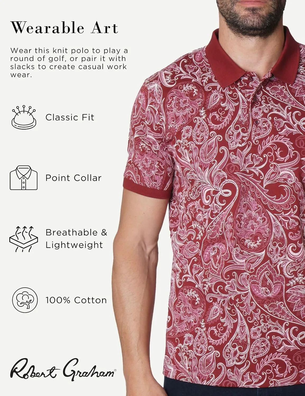 Robert Graham Men's Dozer Short-Sleeve Knit Polo Shirt