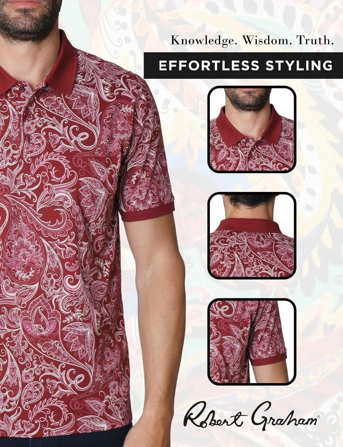 Robert Graham Men's Dozer Short-Sleeve Knit Polo Shirt