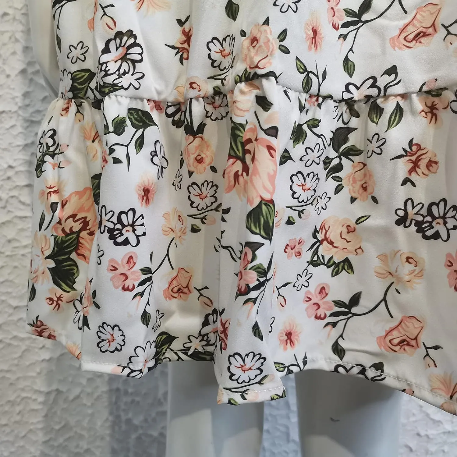 Short Sleeve Summer Dresses for Women 2025 Vacation Beach Floral Ruffles Boho Sundresses Loose Fit Crewneck Mini Dress