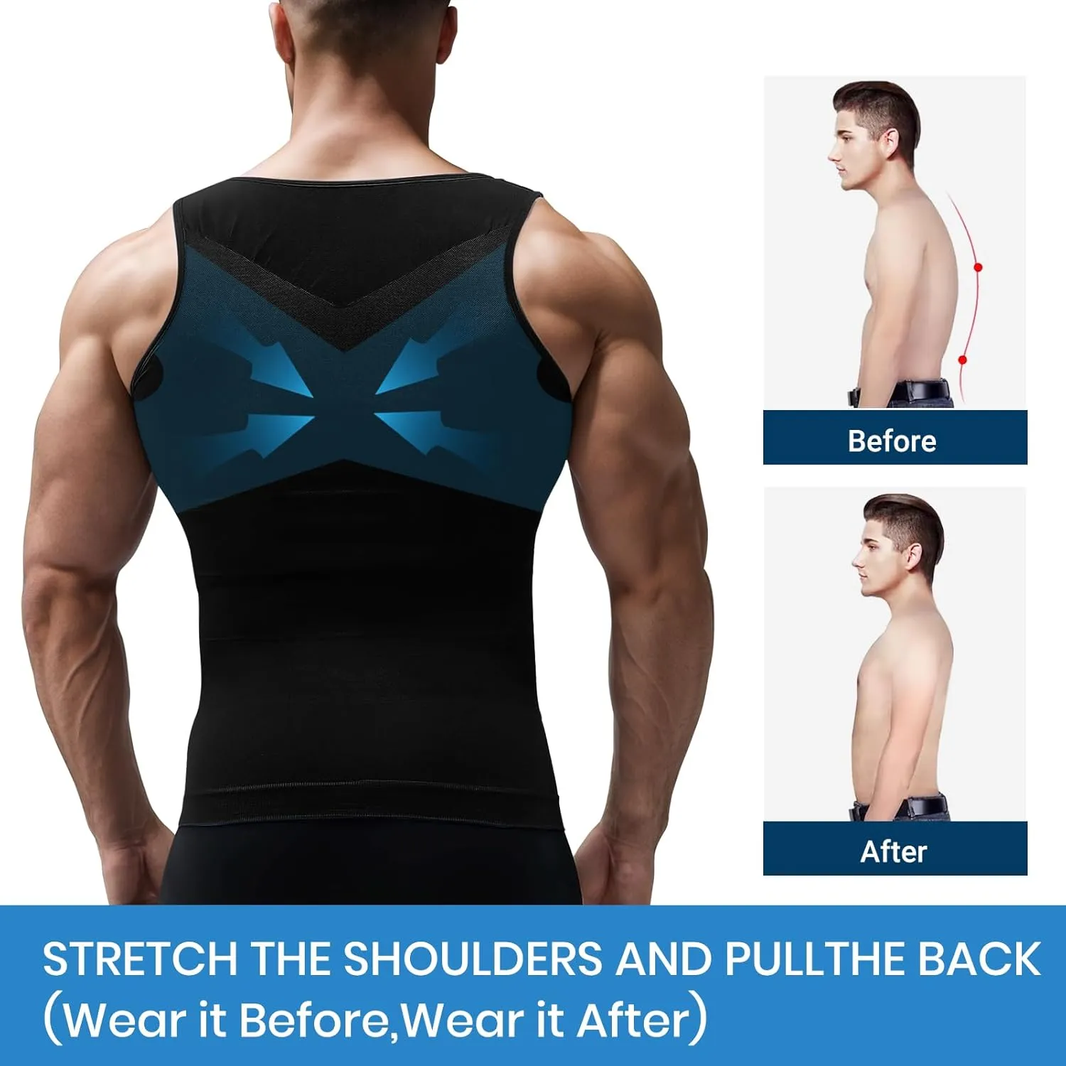 Slimming Undershirt Shapewear Gynecomastia Compression Shirt Men Body Shaper