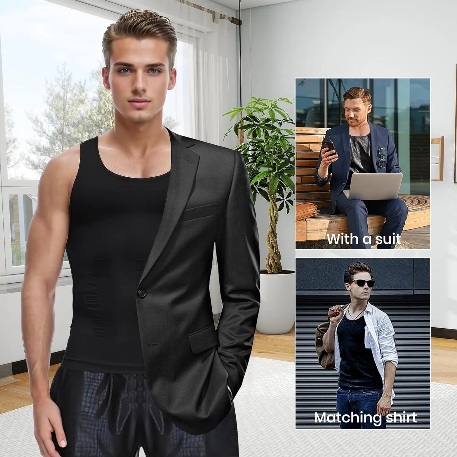 Slimming Undershirt Shapewear Gynecomastia Compression Shirt Men Body Shaper