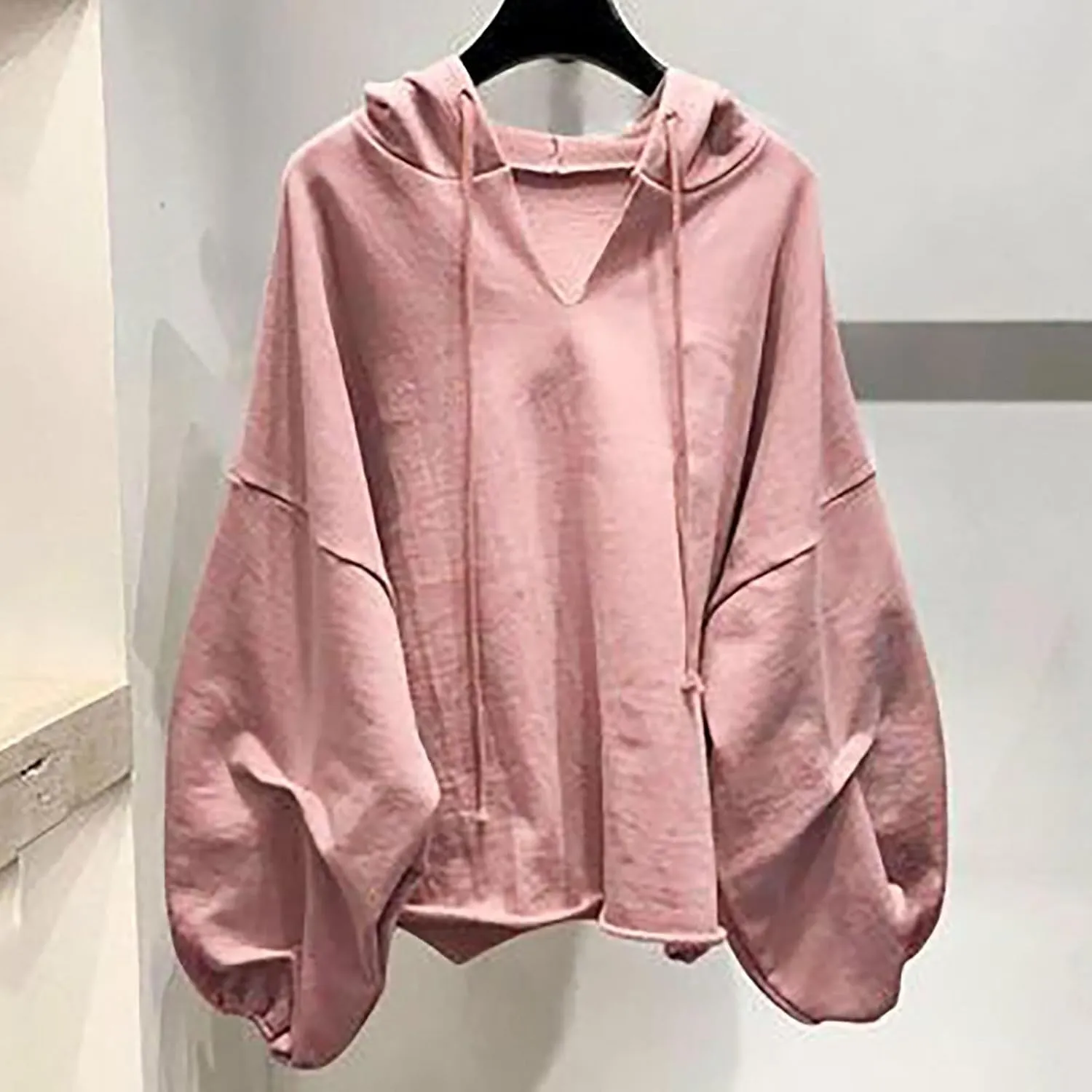 Slouchy Oversized Hoodie for Women Drop Shoulder Lantern Sleeve Baggy Sweatshirts Teen Girls Y2K Fashion Pullover