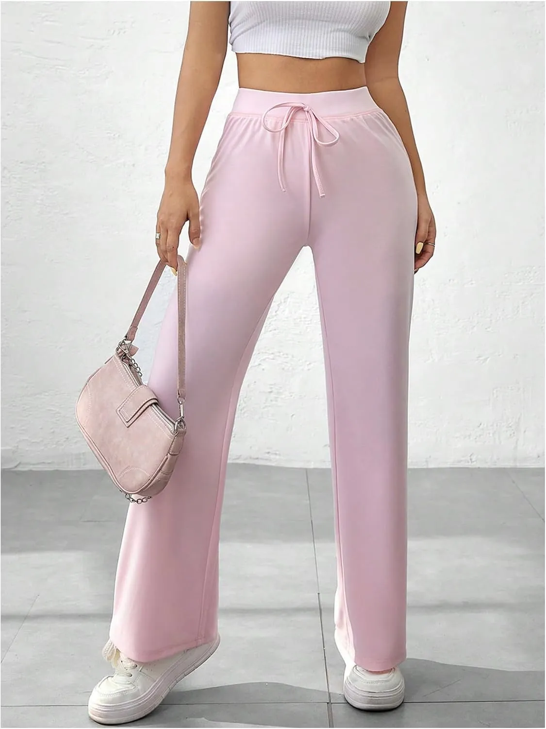 SOLY HUX Women's Sweatpants High Waisted Straight Leg Pants Drawstring Fall Casual Trousers