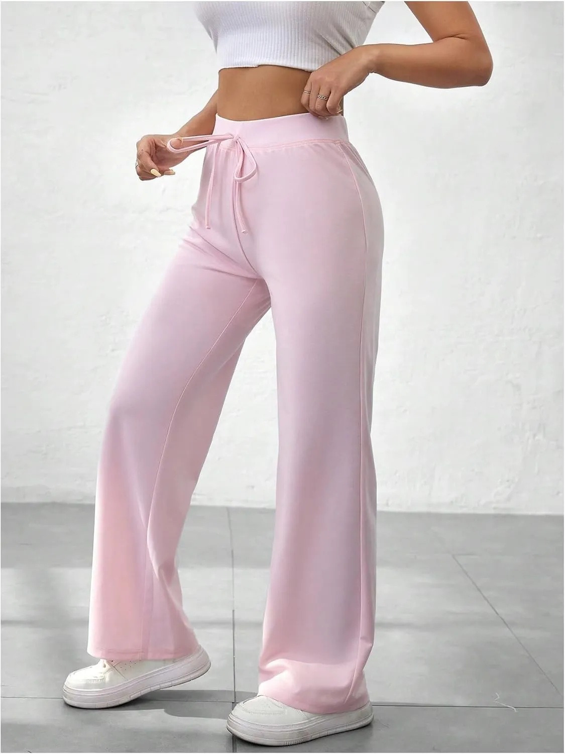 SOLY HUX Women's Sweatpants High Waisted Straight Leg Pants Drawstring Fall Casual Trousers