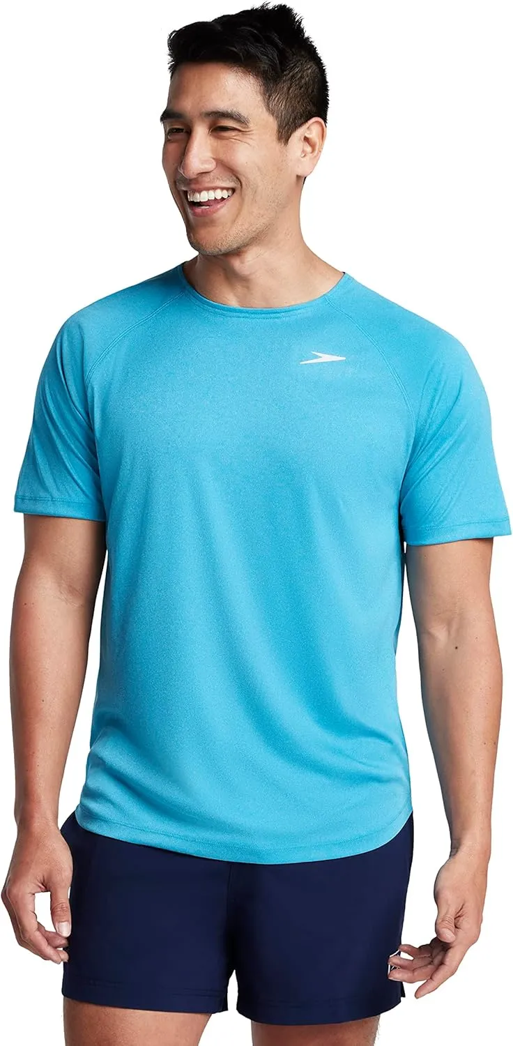 Speedo Men's Uv Swim Shirt Short Sleeve Fitness Rashguard