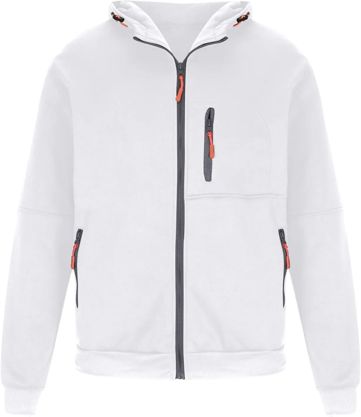 Sport Full Zip Hoodies for Men, Mens Hoodie, Men's Solid Full-Zip Long Sleeve Hooded Sweatshirt with Zipper Pockets