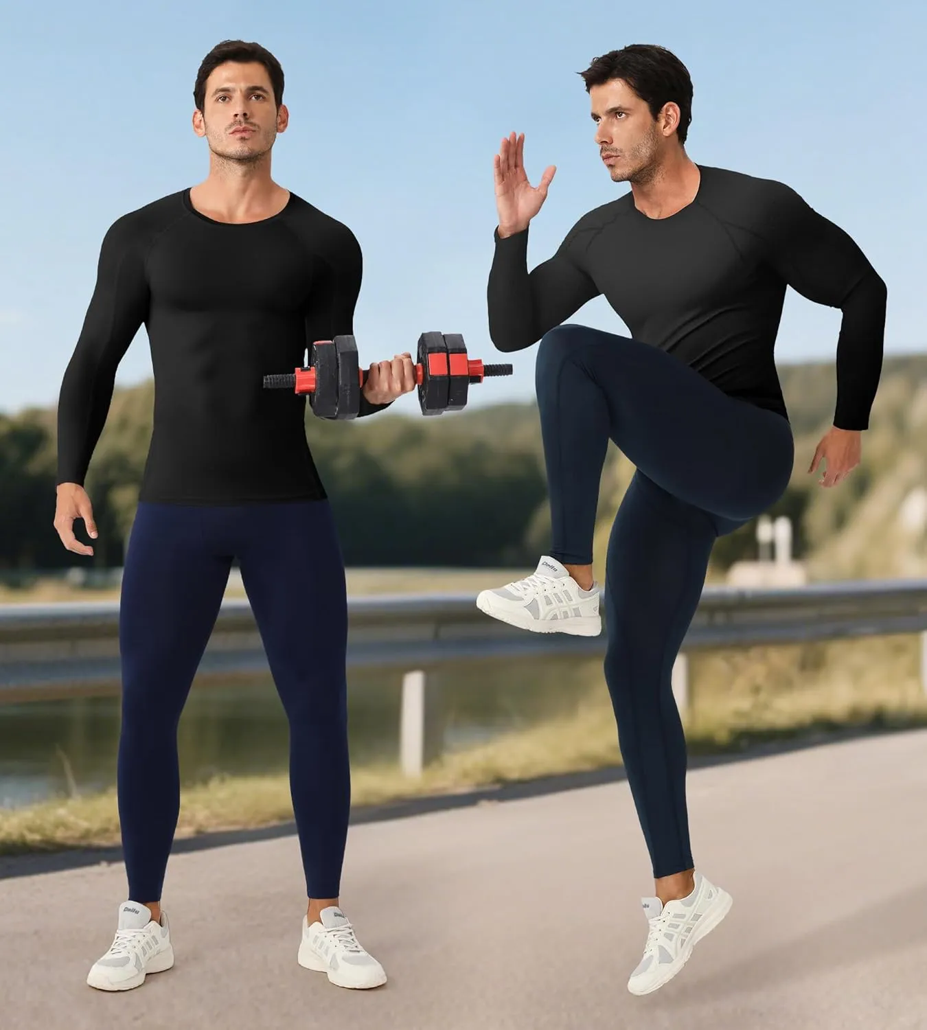 SPVISE Compression Shirt Men Long Sleeve, Cool Dry Men's Athletic Workout Running T-Shirt Tops, Sports Rash Guard Base Layer