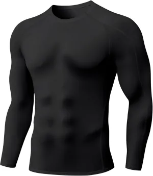 SPVISE Compression Shirt Men Long Sleeve, Cool Dry Men's Athletic Workout Running T-Shirt Tops, Sports Rash Guard Base Layer