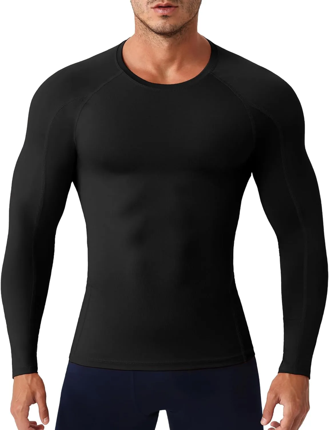 SPVISE Compression Shirt Men Long Sleeve, Cool Dry Men's Athletic Workout Running T-Shirt Tops, Sports Rash Guard Base Layer