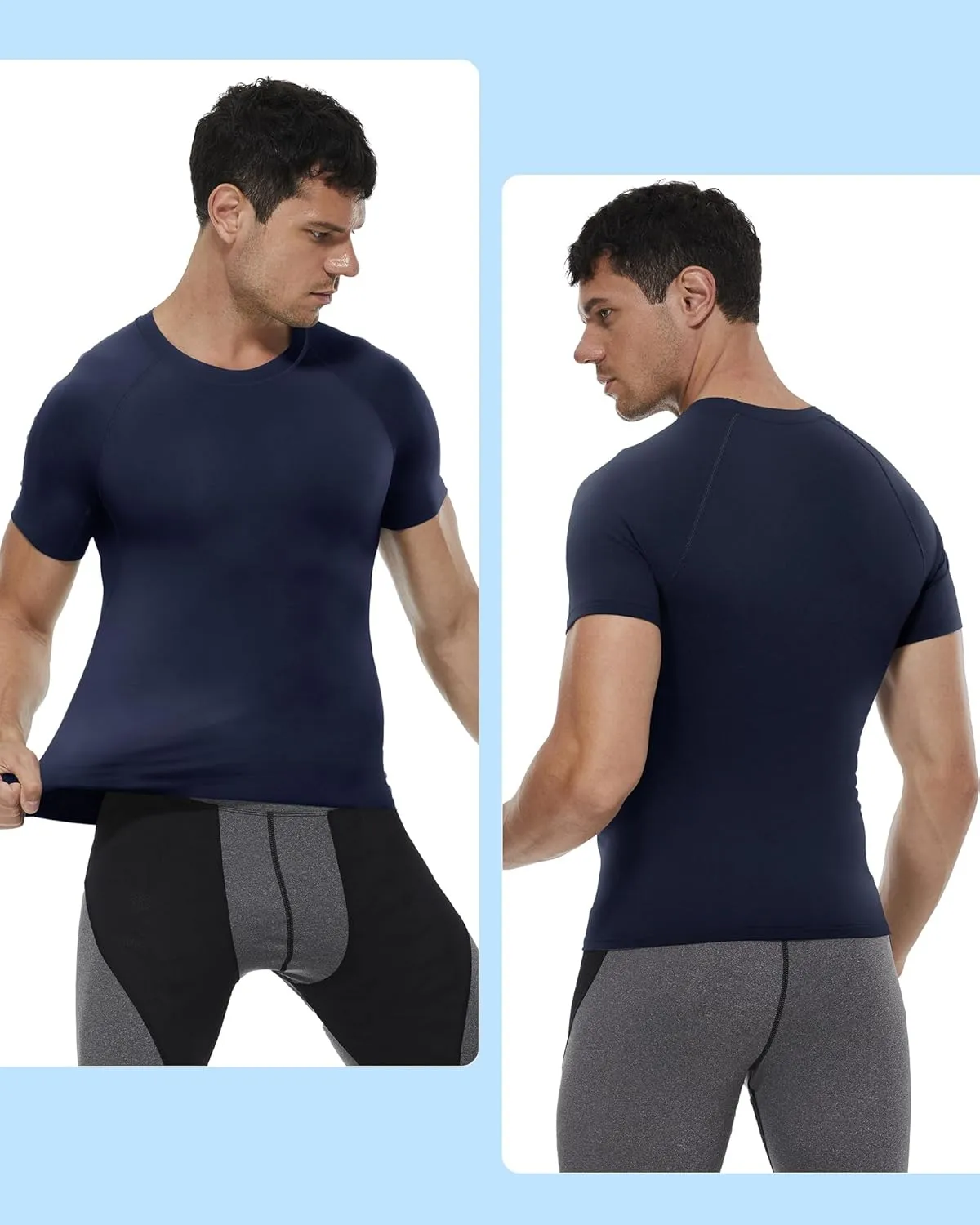 SPVISE Men's Compression Shirt Short Sleeve Workout Gym Top Cool Dry Athletic Base Layer Undershirt T-Shirt for Sport Running