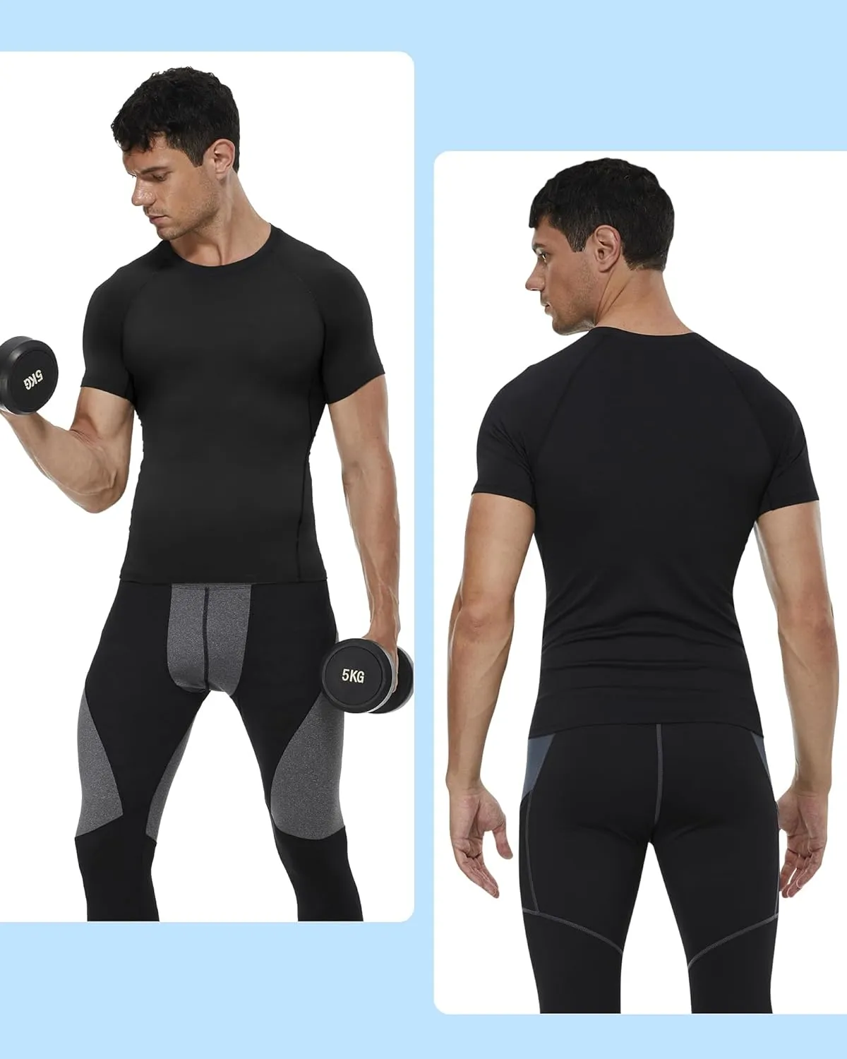 SPVISE Men's Compression Shirt Short Sleeve Workout Gym Top Cool Dry Athletic Base Layer Undershirt T-Shirt for Sport Running