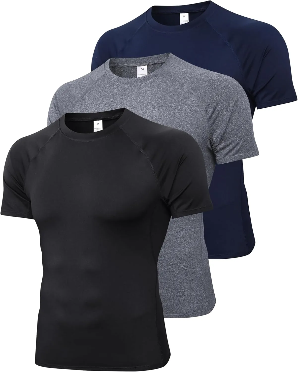 SPVISE Men's Compression Shirt Short Sleeve Workout Gym Top Cool Dry Athletic Base Layer Undershirt T-Shirt for Sport Running