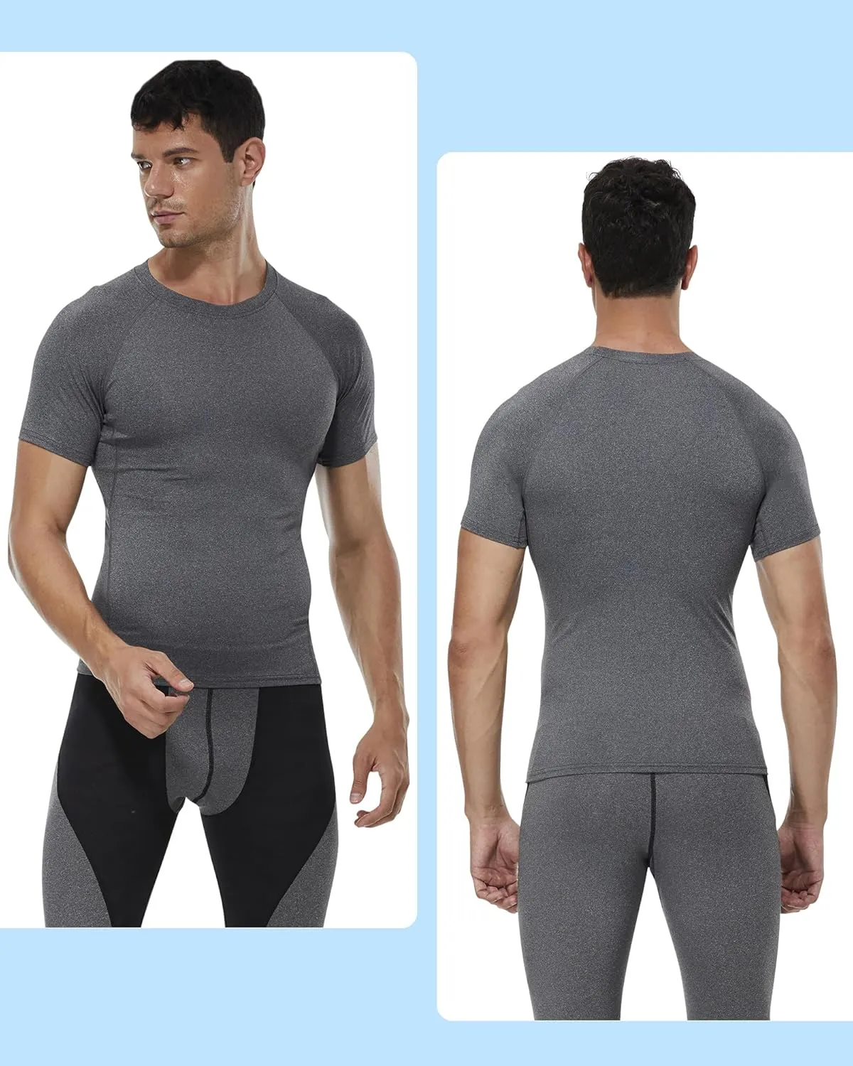 SPVISE Men's Compression Shirt Short Sleeve Workout Gym Top Cool Dry Athletic Base Layer Undershirt T-Shirt for Sport Running