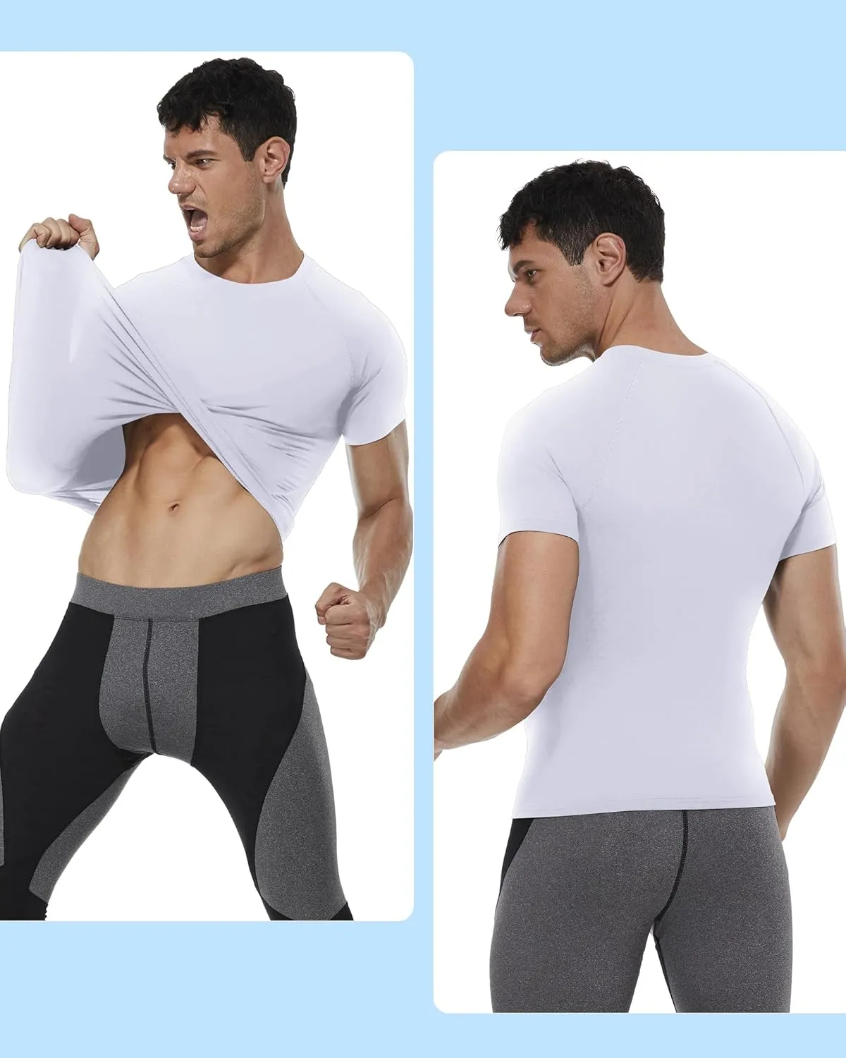 SPVISE Men's Compression Shirt Short Sleeve Workout Gym Top Cool Dry Athletic Base Layer Undershirt T-Shirt for Sport Running