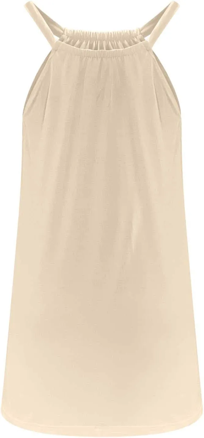 Sun Dresses Women Sleeveless Crewneck Mini Dress Ruffle Summer Beach Coverup Sundress Casual Hawaiian Outfits