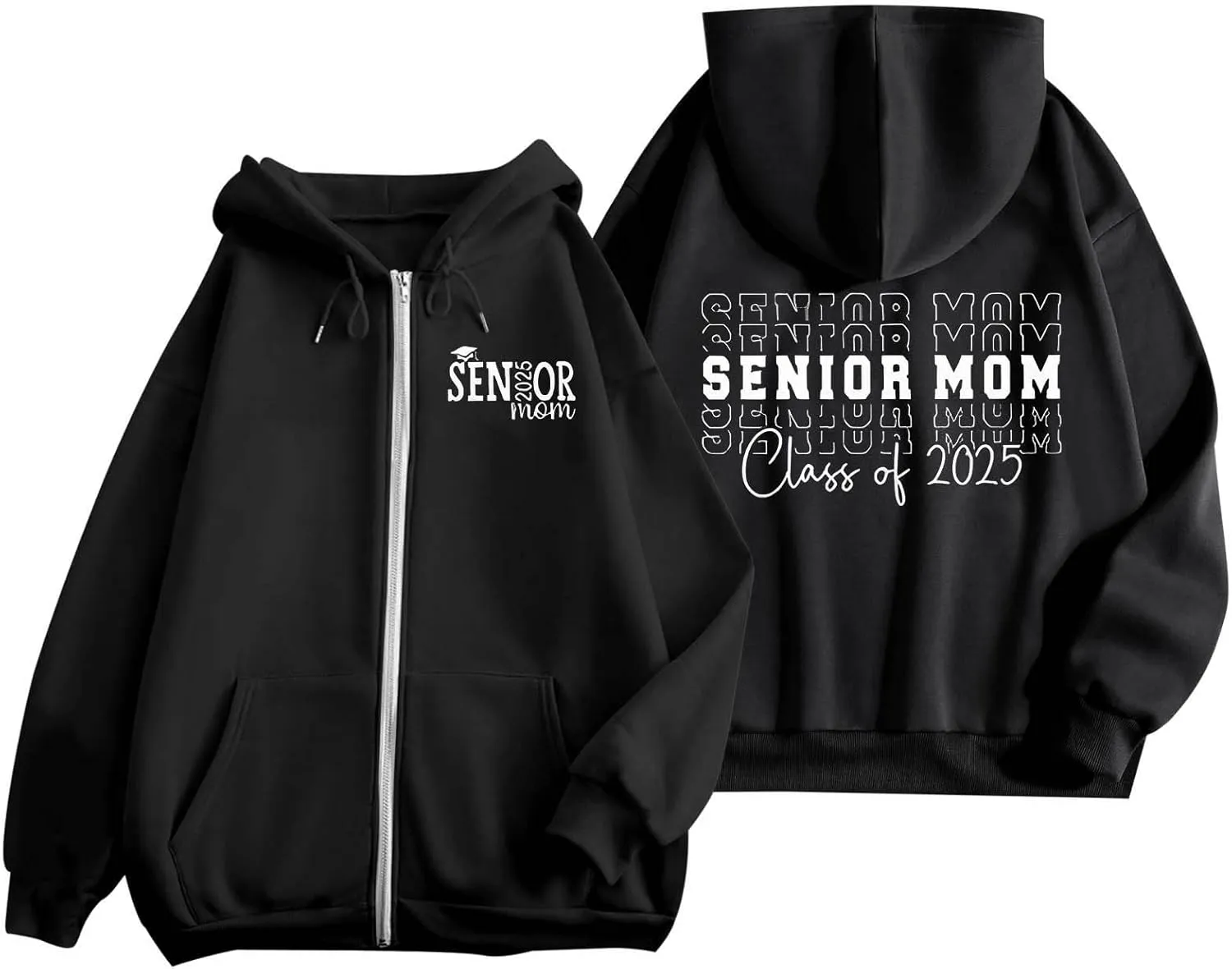 Sweatshirt for Women Senior Mom 2025 Womens Zip Up Hoodies Long Sleeve Fall Oversized Sweatshirts
