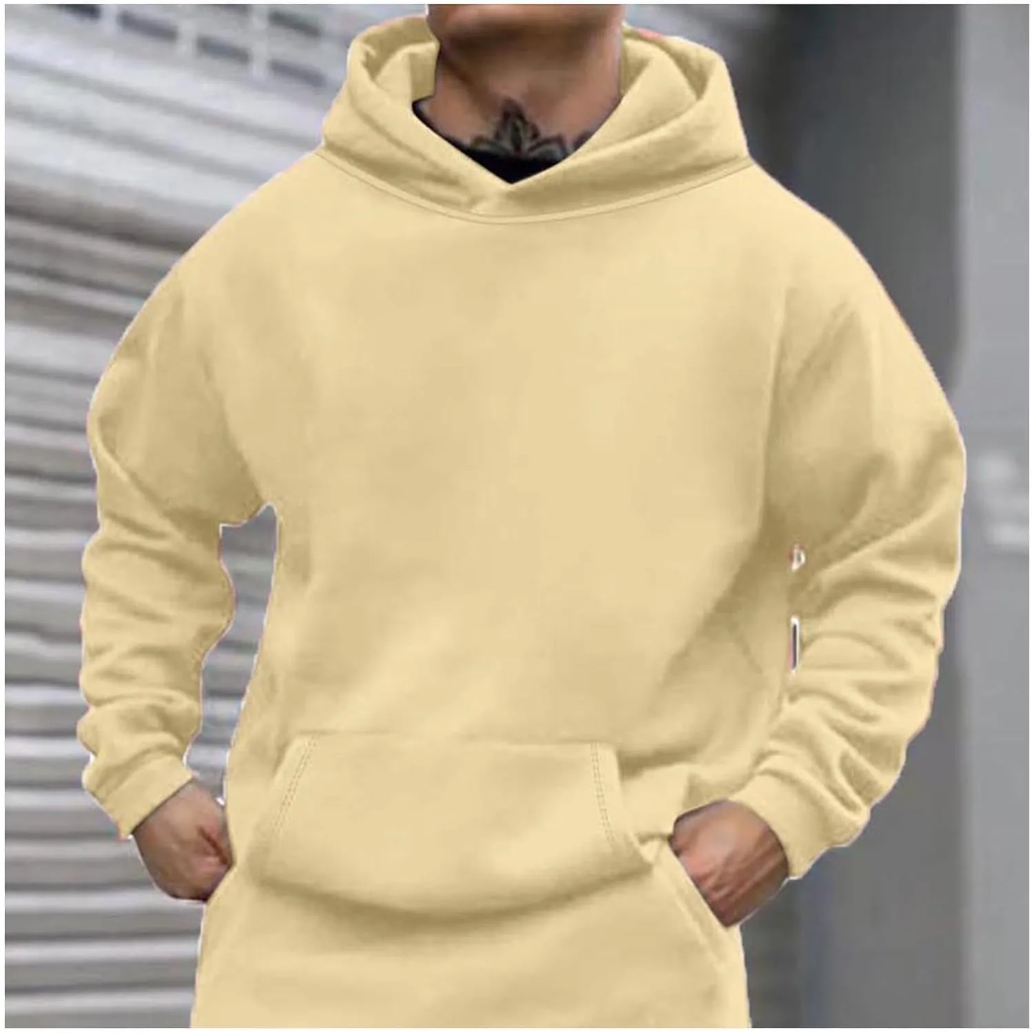 Sweatshirts for Men Fashion Casual Hoodies with Pocket Fall Long Sleeve Men Active Clothes Pullover Oversized Comfy