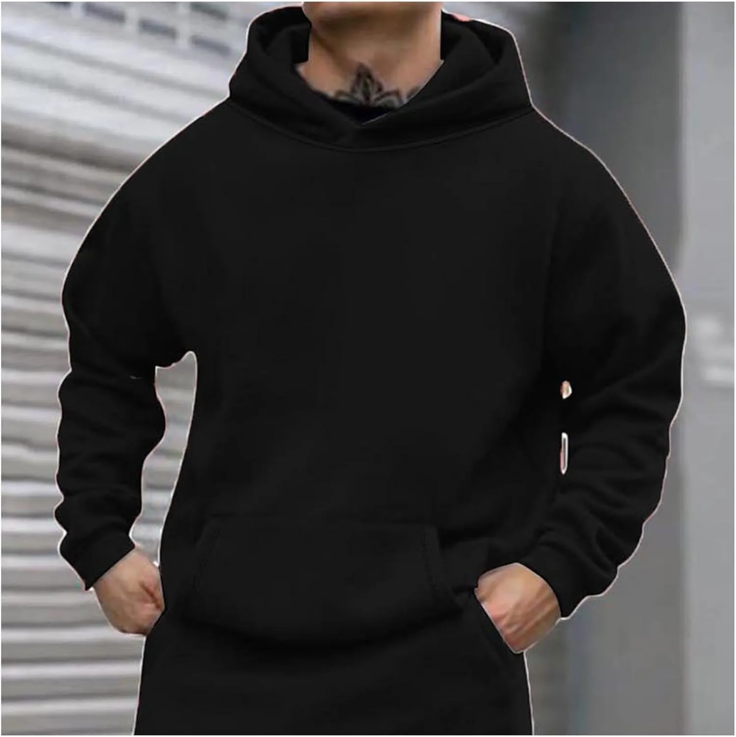 Sweatshirts for Men Fashion Casual Hoodies with Pocket Fall Long Sleeve Men Active Clothes Pullover Oversized Comfy