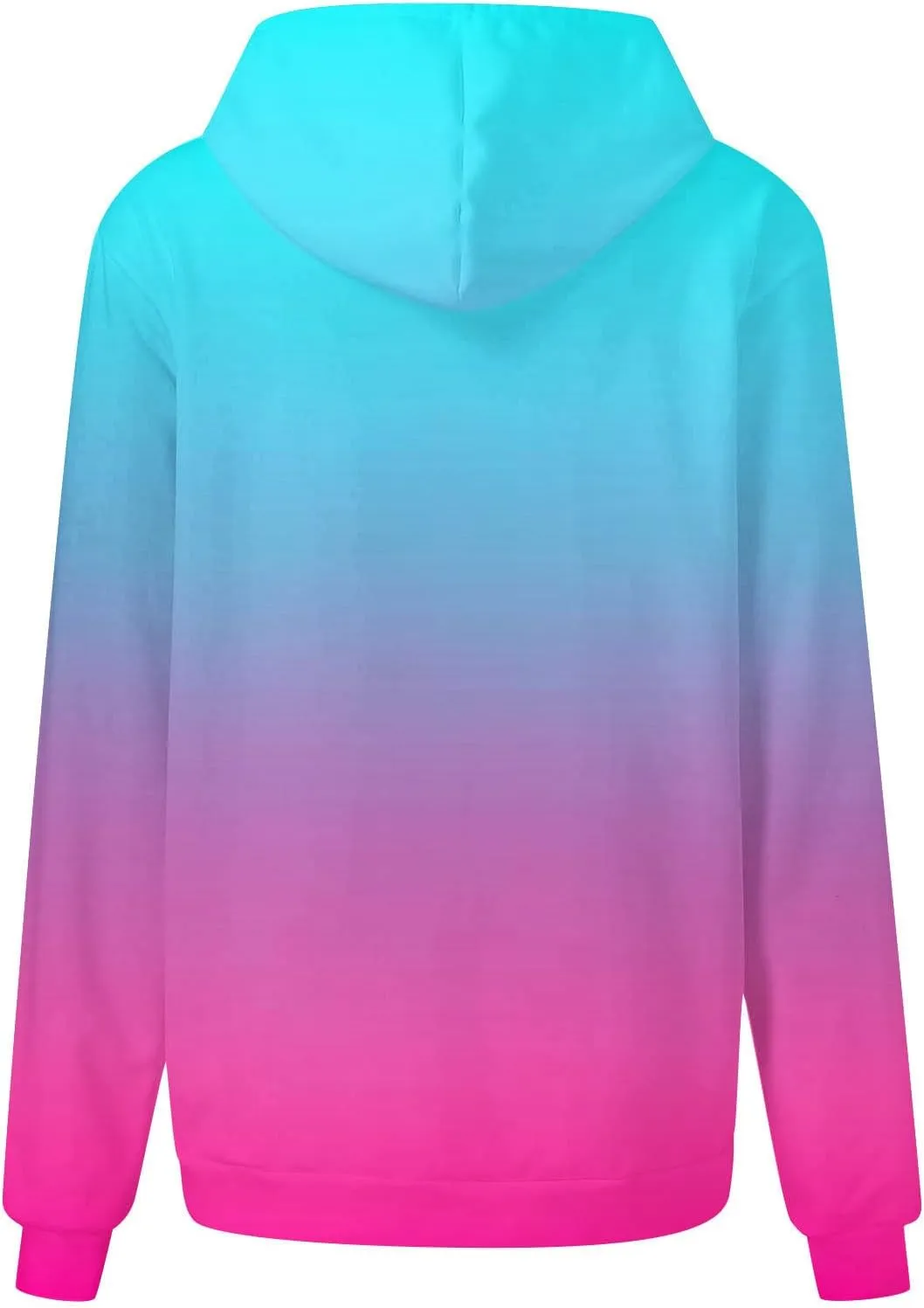 Sweatshirts for Women Trendy Gradient Hoodies Casual Drawstring Hoodie Teen Girl Oversized Sweatshirts with Pockets