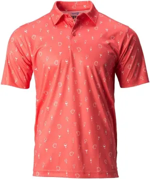 TGW Men's Cocktail Print Golf Polo Shirt for Golfing