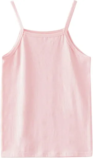 Toddler Girls Tank Tops Casual Solid Color Spaghetti Strap Sleeveless Camisoles Kids Summer Undershirt Vest Clothes