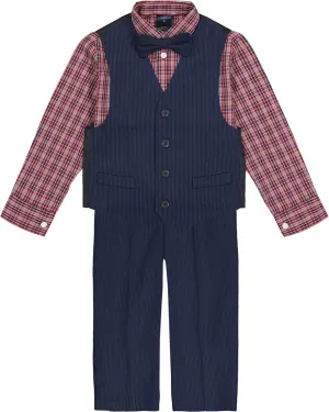 Tommy Hilfiger Boys' 4-piece Formal Suit Vest Set, Includes Dress Shirt, Dress Pants, Vest & Tie