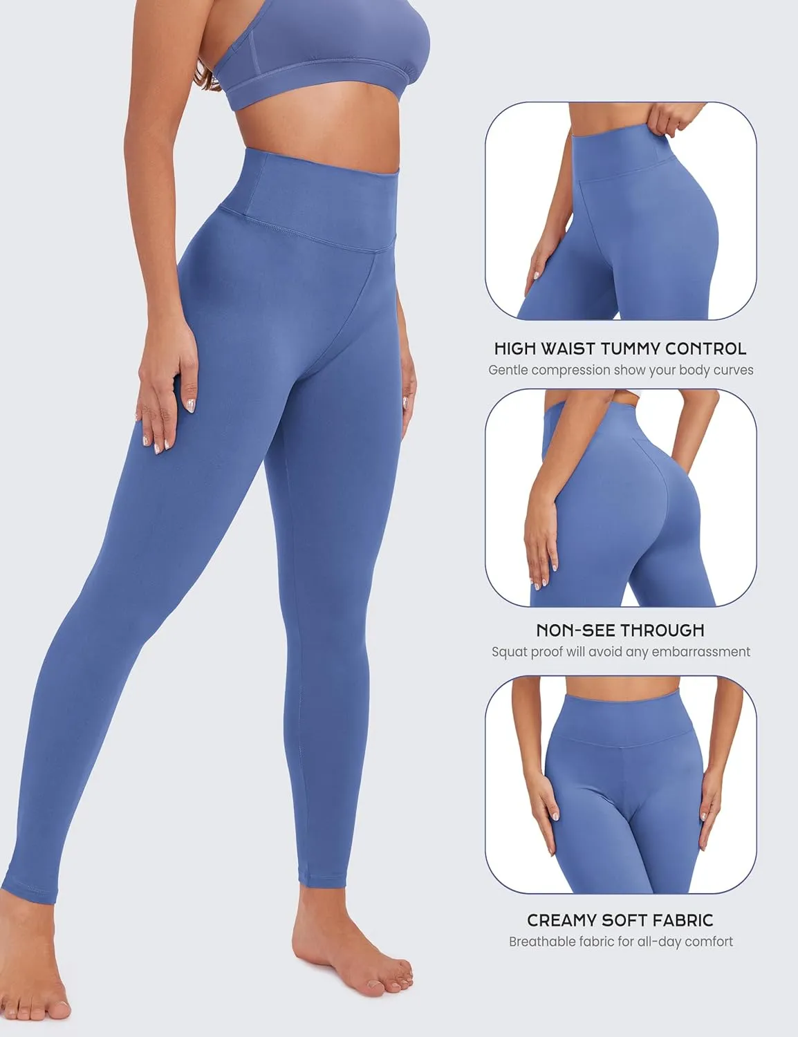 VALANDY Creamlush High Waisted Leggings for Women-Buttery Soft Solid Elastic Lounge Yoga Pants