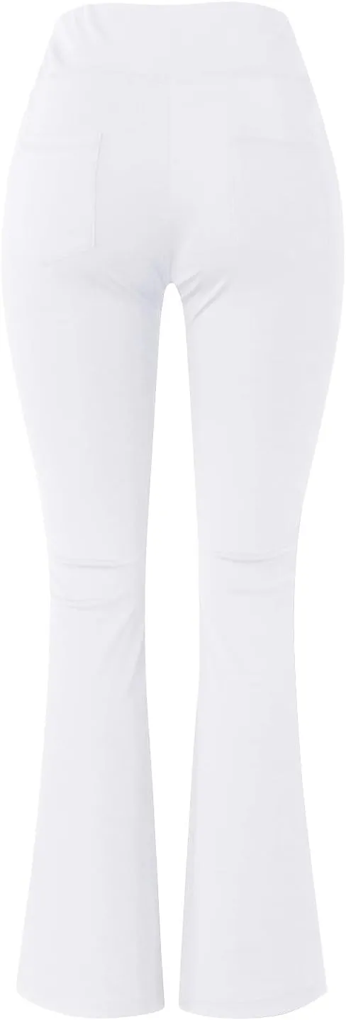 Wide Leg Yoga Pants For Women Long High Waist Work Bootcut Pants Soft Palazzo Trouser Casual Bell Bottom Leggings