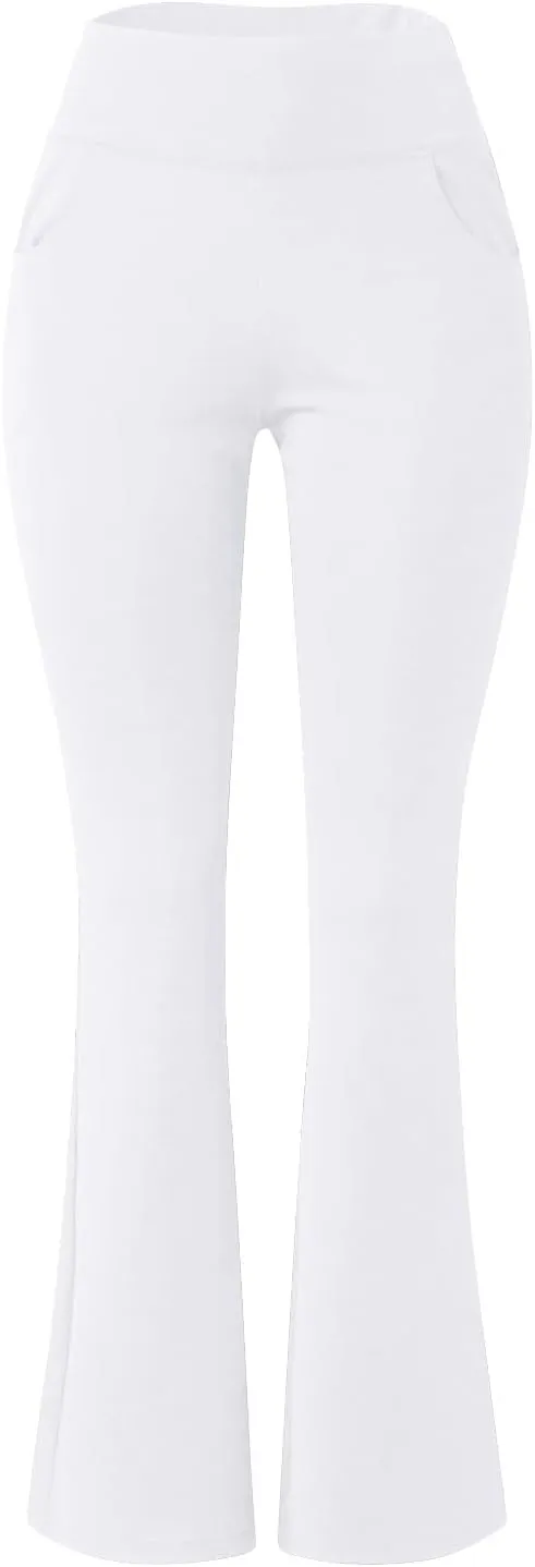 Wide Leg Yoga Pants For Women Long High Waist Work Bootcut Pants Soft Palazzo Trouser Casual Bell Bottom Leggings