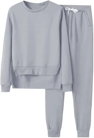 Women 2 Piece Outfits Long Sleeve V Neck Casual Dressy Sweatpants Hoodie Sweatshirt Jogger Sweatpants Outfits
