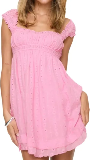 Women Eyelet Dress Ruffle Lace Strap Square Neck Floral Backless Mini Dress Summer Beach Club A Line Dress