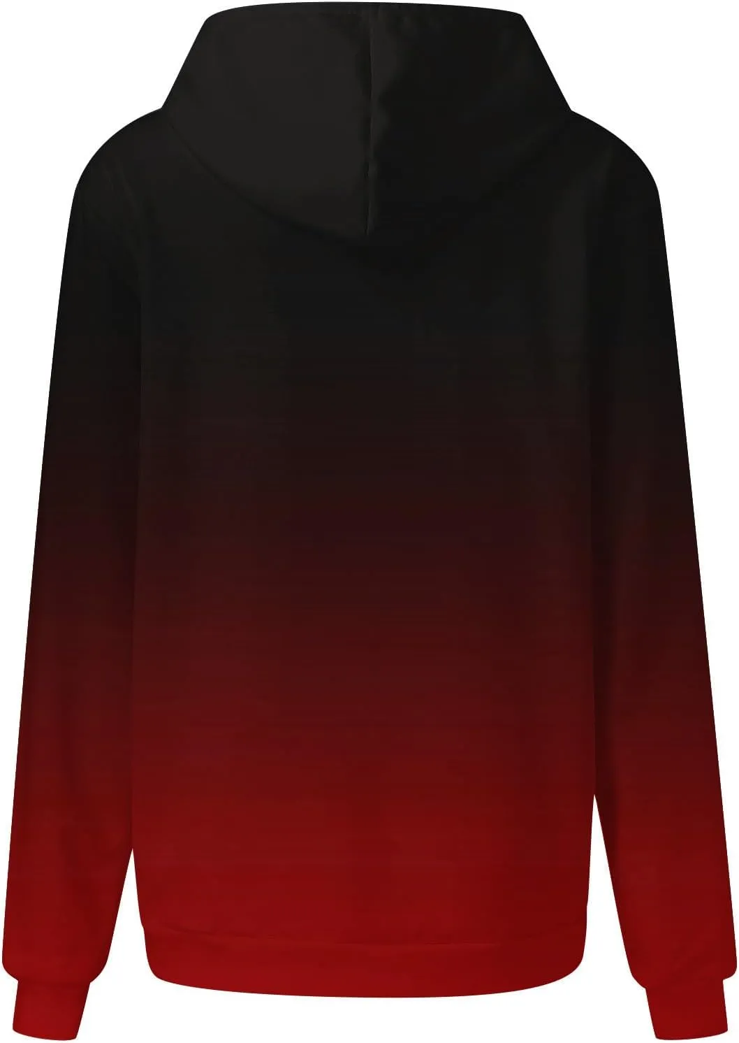 Women Hooded Sweatshirts Gradient Graphic Oversized Pullover Drawstraing Long Sleeve Trendy Sweater Tops with Pocket