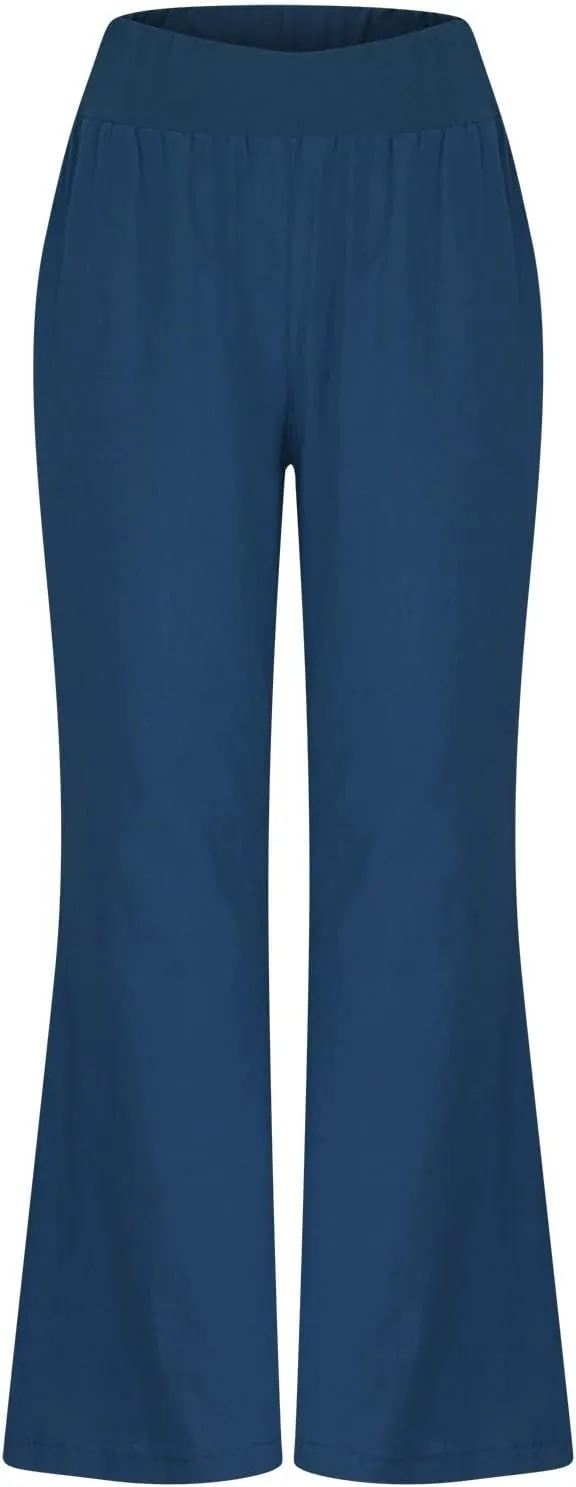 Women Linen Summer Letter Patched Pants Low Waist Long Lounge Slim Fit Pants Travel