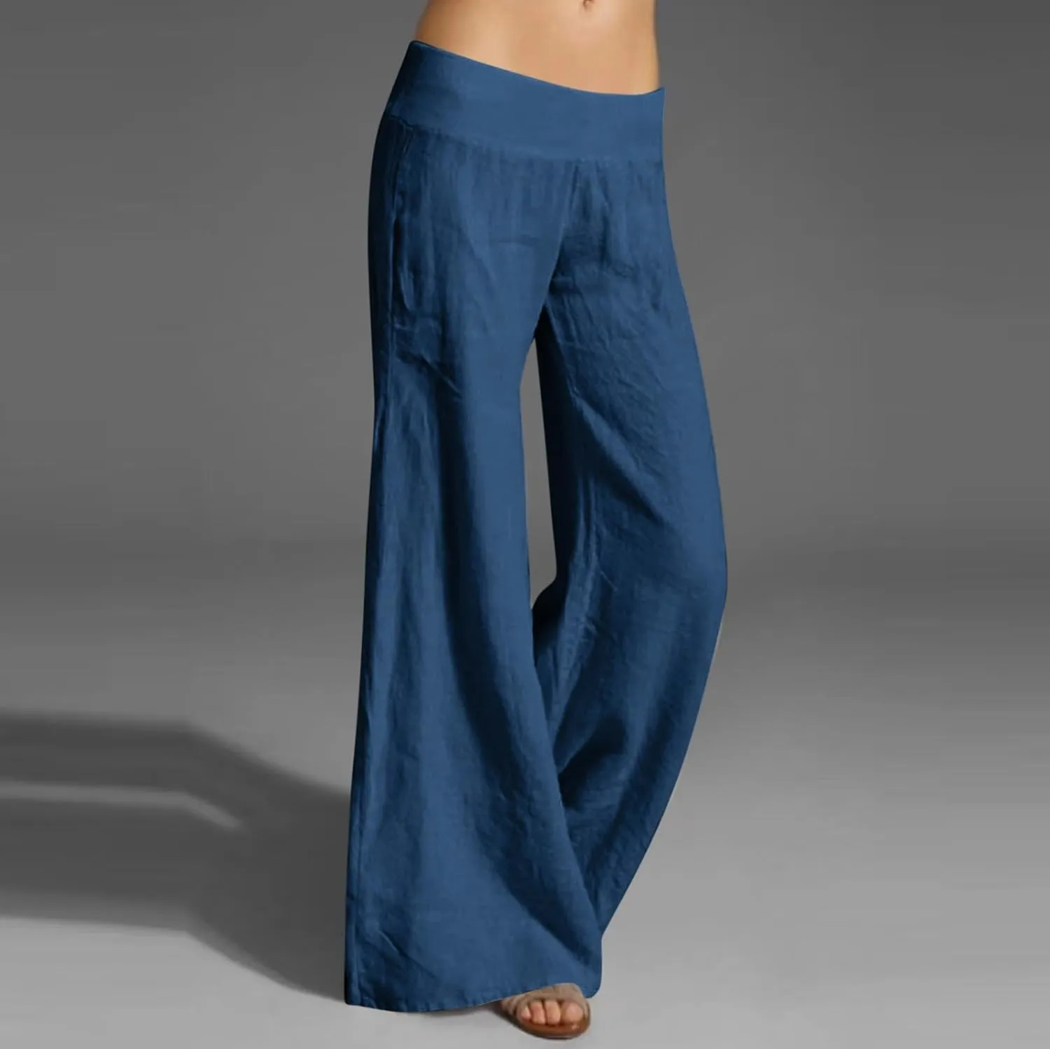 Women Linen Summer Letter Patched Pants Low Waist Long Lounge Slim Fit Pants Travel