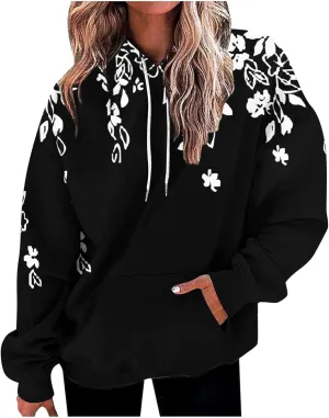 Women Oversized Stripe Sweatshirts Long Sleeve Drawstring Hoodies Trendy Fall Tops with Hood Fall Fashion Clothes