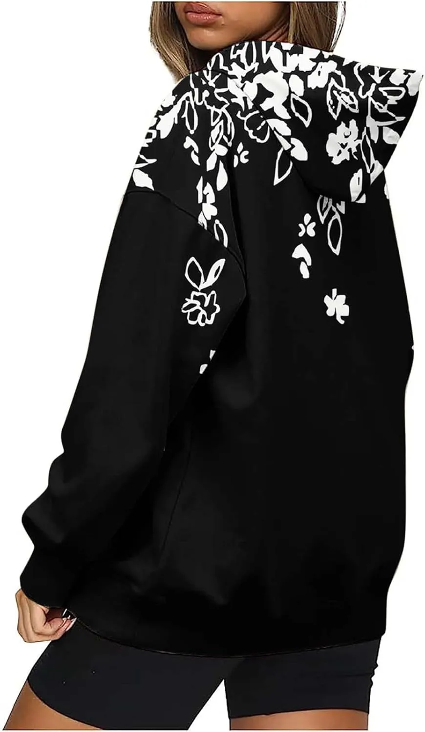 Women Oversized Stripe Sweatshirts Long Sleeve Drawstring Hoodies Trendy Fall Tops with Hood Fall Fashion Clothes