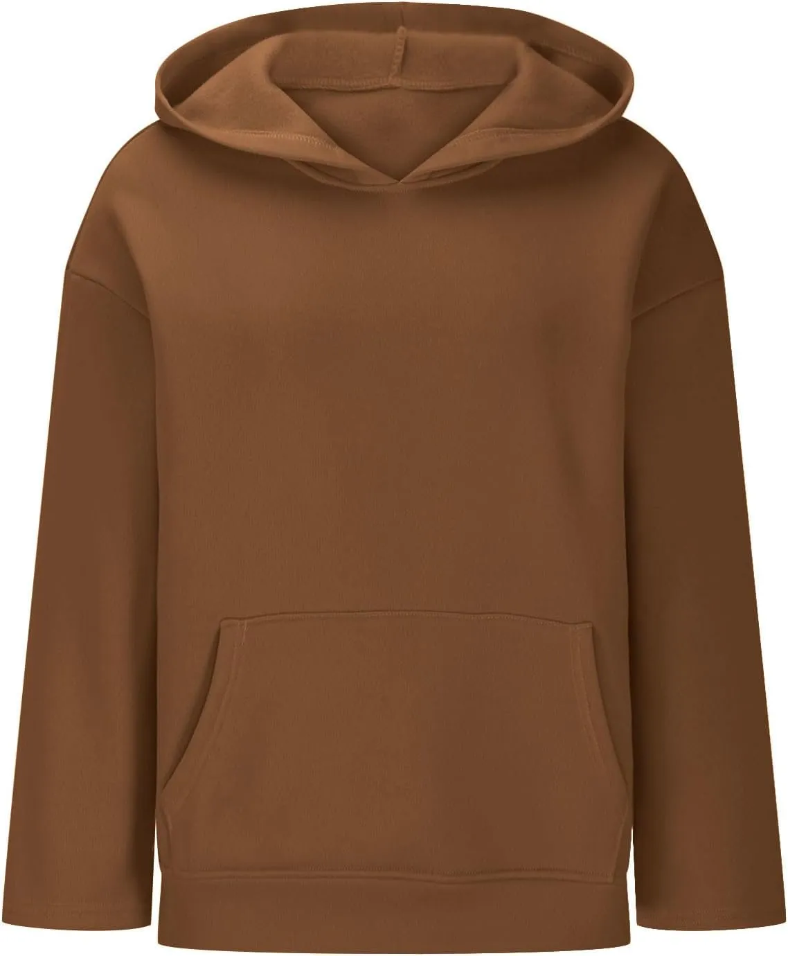 Women Solid Oversized Sweatshirts Hoodies 2024 Fall Comfy Loose Long Sleeve Pullover Sweatshirts with Big Pockets