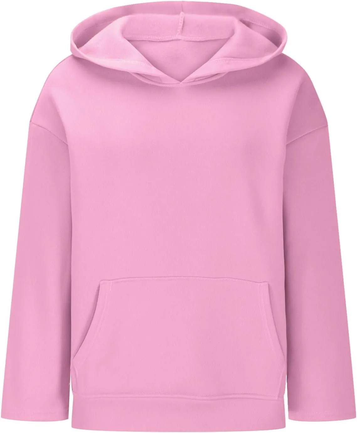 Women Solid Oversized Sweatshirts Hoodies 2024 Fall Comfy Loose Long Sleeve Pullover Sweatshirts with Big Pockets