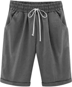 Women Wide Leg Linen Pants Summer Dressy High Waist Palazzo Pant Soft Pleated Front Trousers with Pocket