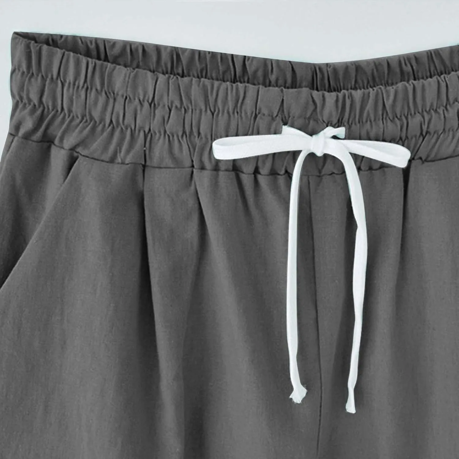 Women Wide Leg Linen Pants Summer Dressy High Waist Palazzo Pant Soft Pleated Front Trousers with Pocket