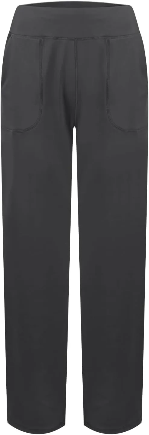 Women Wide Leg Yoga Pants with Pockets Tummy Control Flare Leggings Straight Leg Sweatpants Stretch Lounge Pants