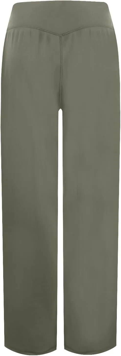 Women Wide Leg Yoga Pants with Pockets Tummy Control Flare Leggings Straight Leg Sweatpants Stretch Lounge Pants