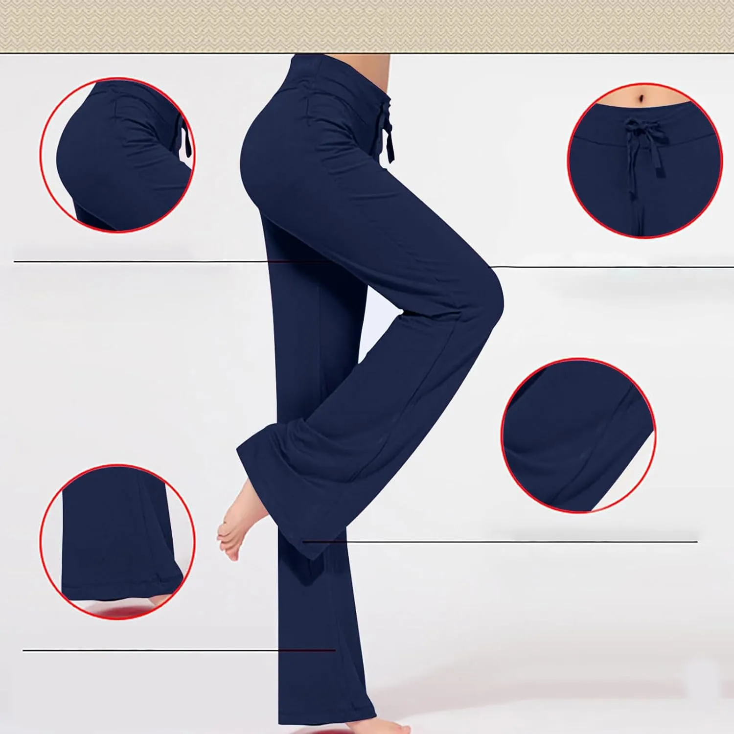 Women's Baggy Flared Pants Loose High Waist Wide Leg Pants Workout Out Leggings Casual Trousers Yoga Gym Pants